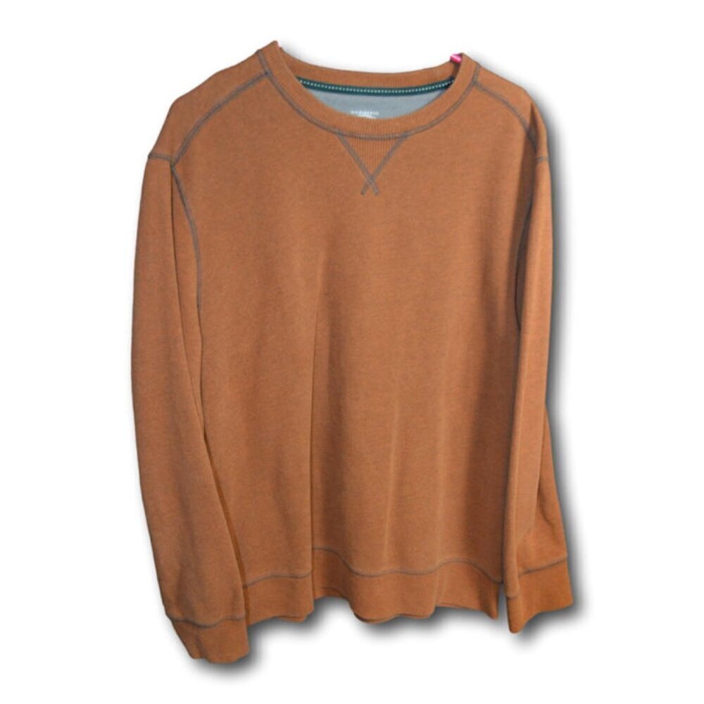 G.H. Bass & Co. Men's Crew Neck Fleece Sweatshirt Sweater Brown Size XL